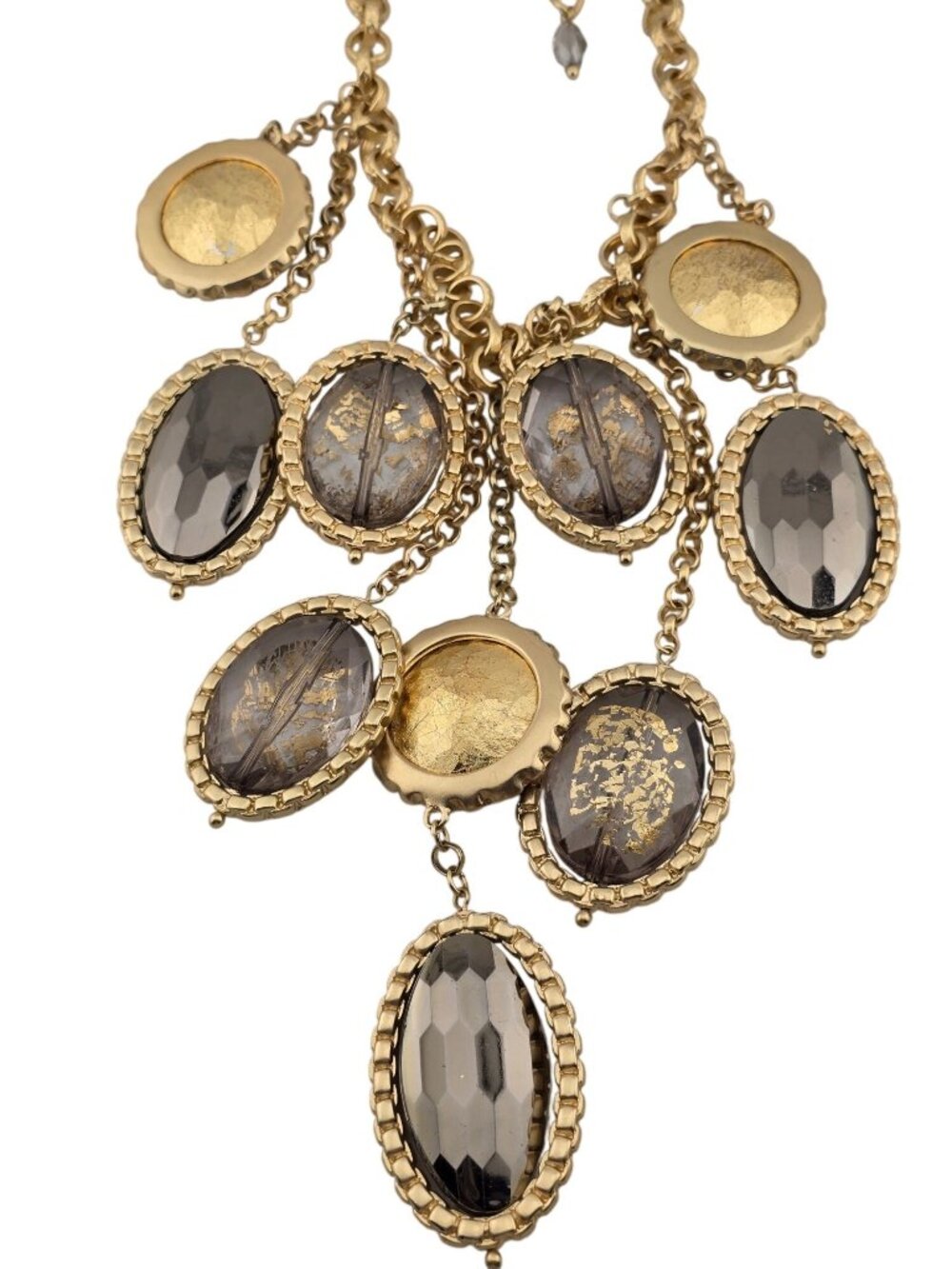 NWT Limited Edition Chicos Gold Foil Solstice Bib Necklace Statement Piece HEAVY - Picture 3 of 11